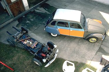 the restored chassis of Phoenix and my 4th Dyane